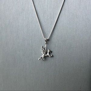 Sterling Silver Playing Dragon Necklace